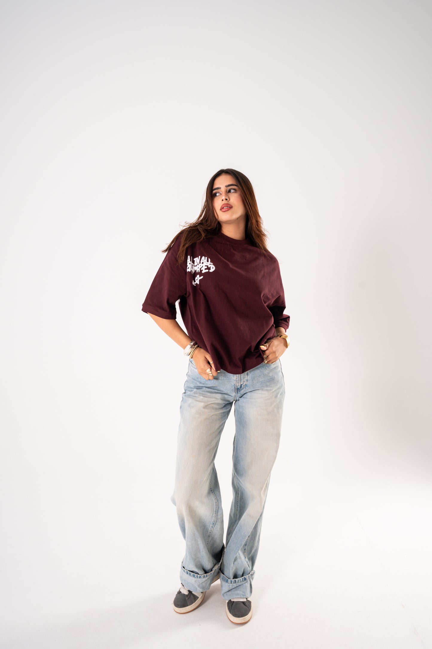 All-LOVE T-shirt in  burgundy